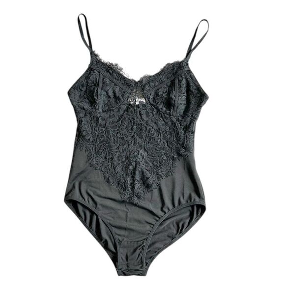 A’GACI Black Lace Cupped Bodysuit size Small - Picture 8 of 9